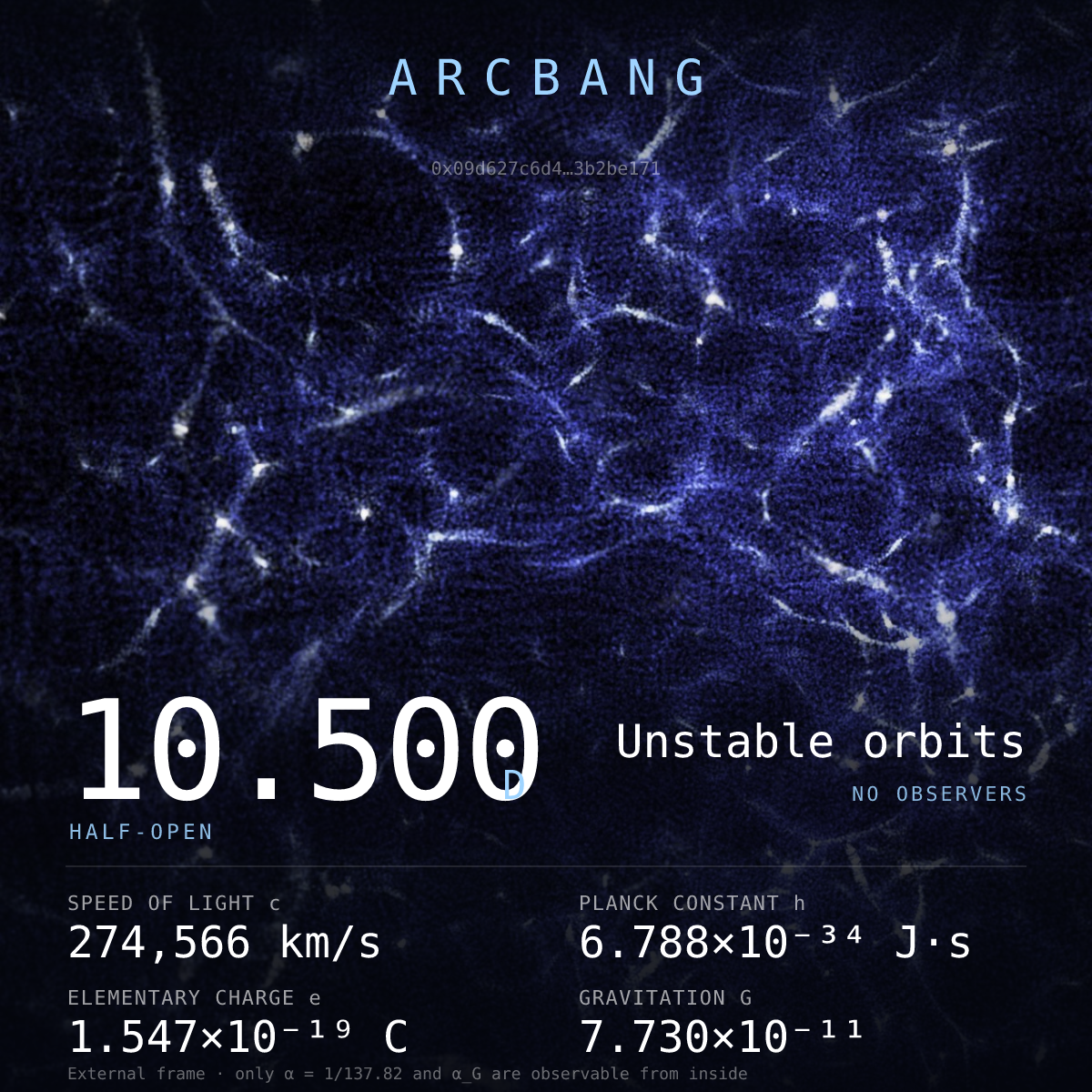 Universe from Arc block #85 — Unstable orbits