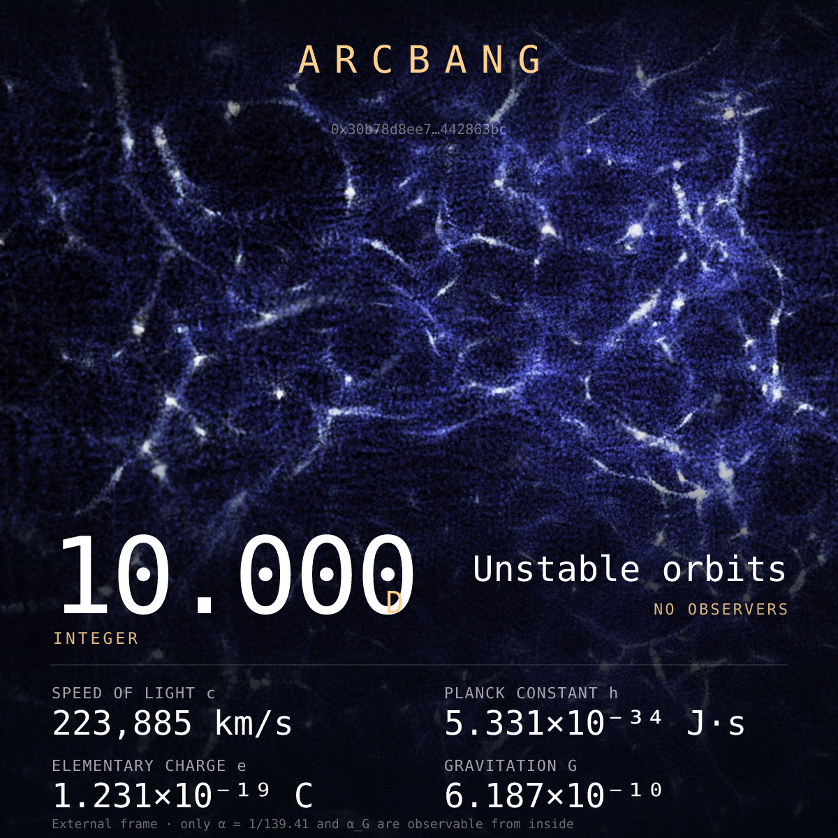 Universe from Arc block #71 — Unstable orbits