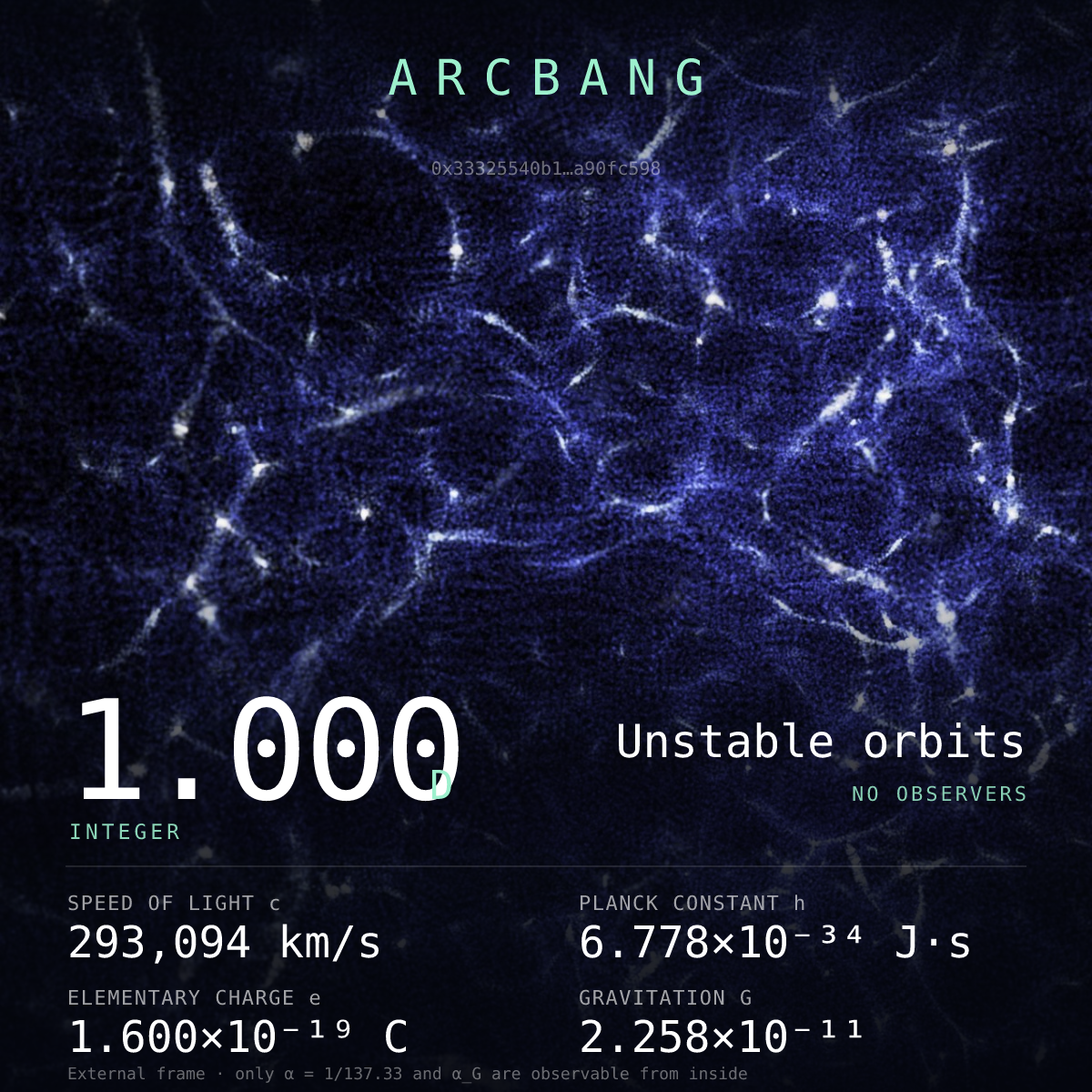 Universe from Arc block #56 — Unstable orbits