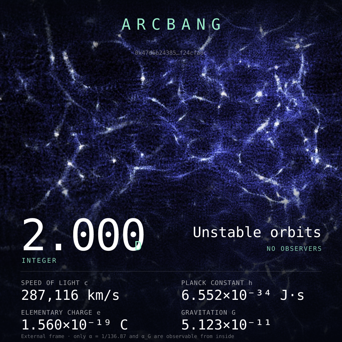 Universe from Arc block #161 — Unstable orbits