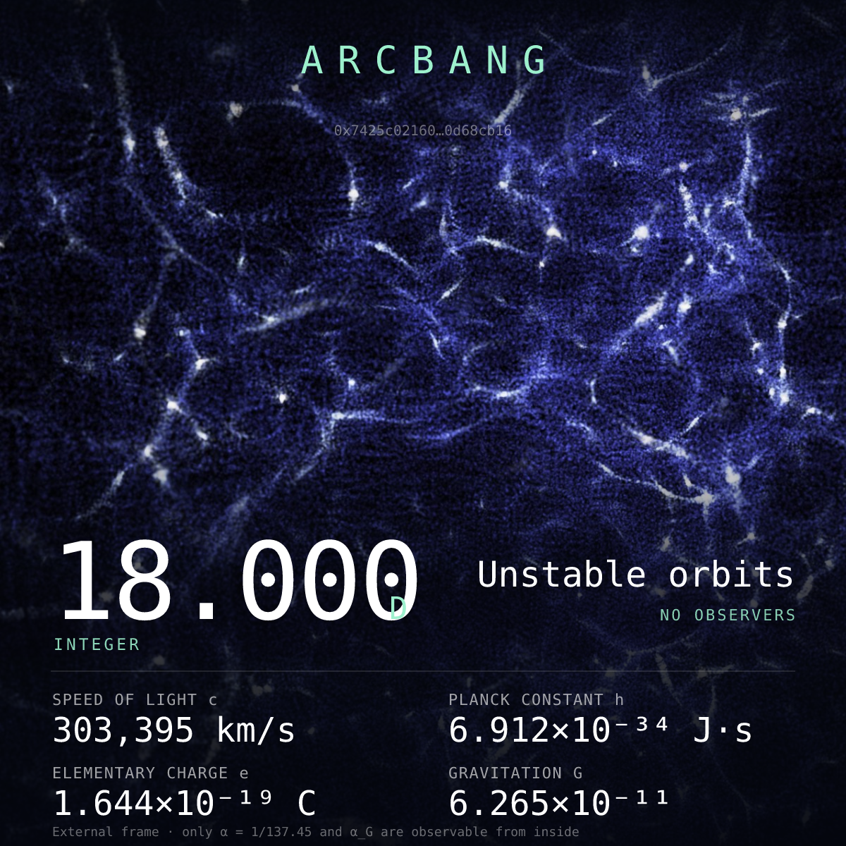 Universe from Arc block #100 — Unstable orbits