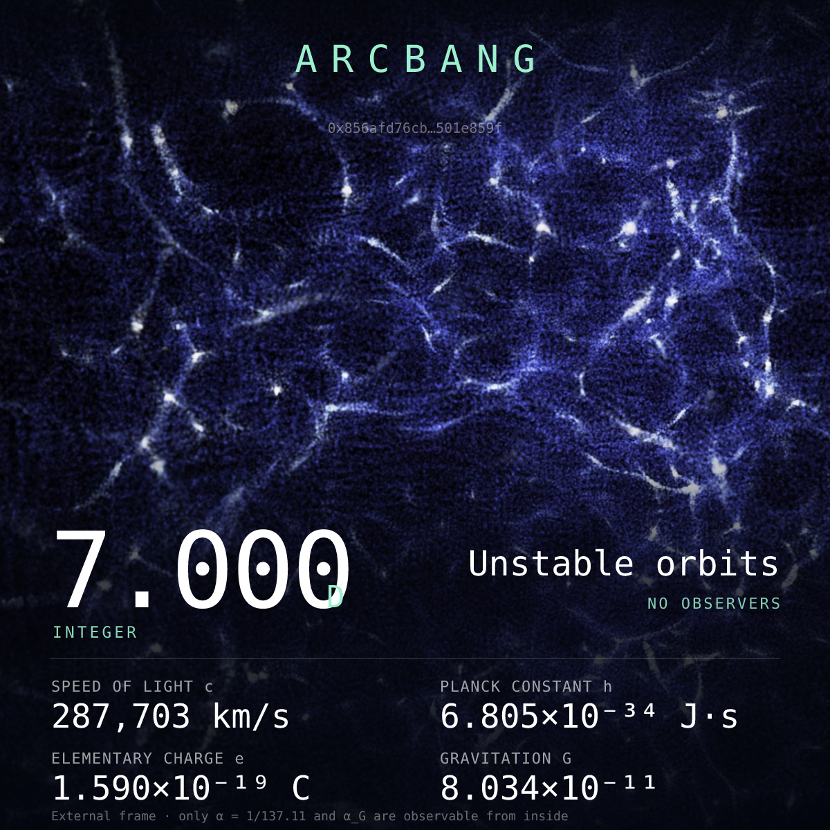 Universe from Arc block #10 — Unstable orbits