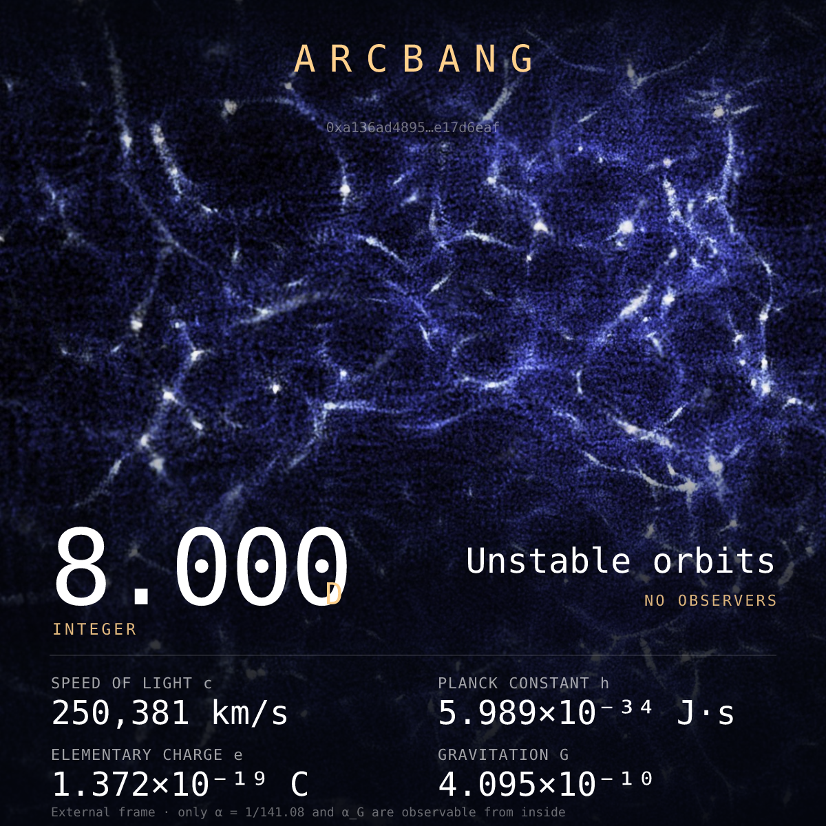 Universe from Arc block #20 — Unstable orbits