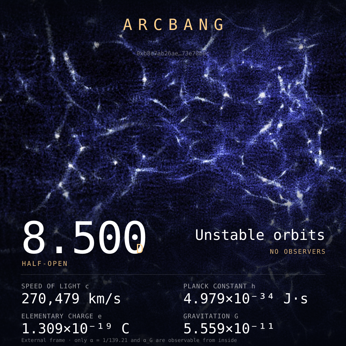 Universe from Arc block #72 — Unstable orbits