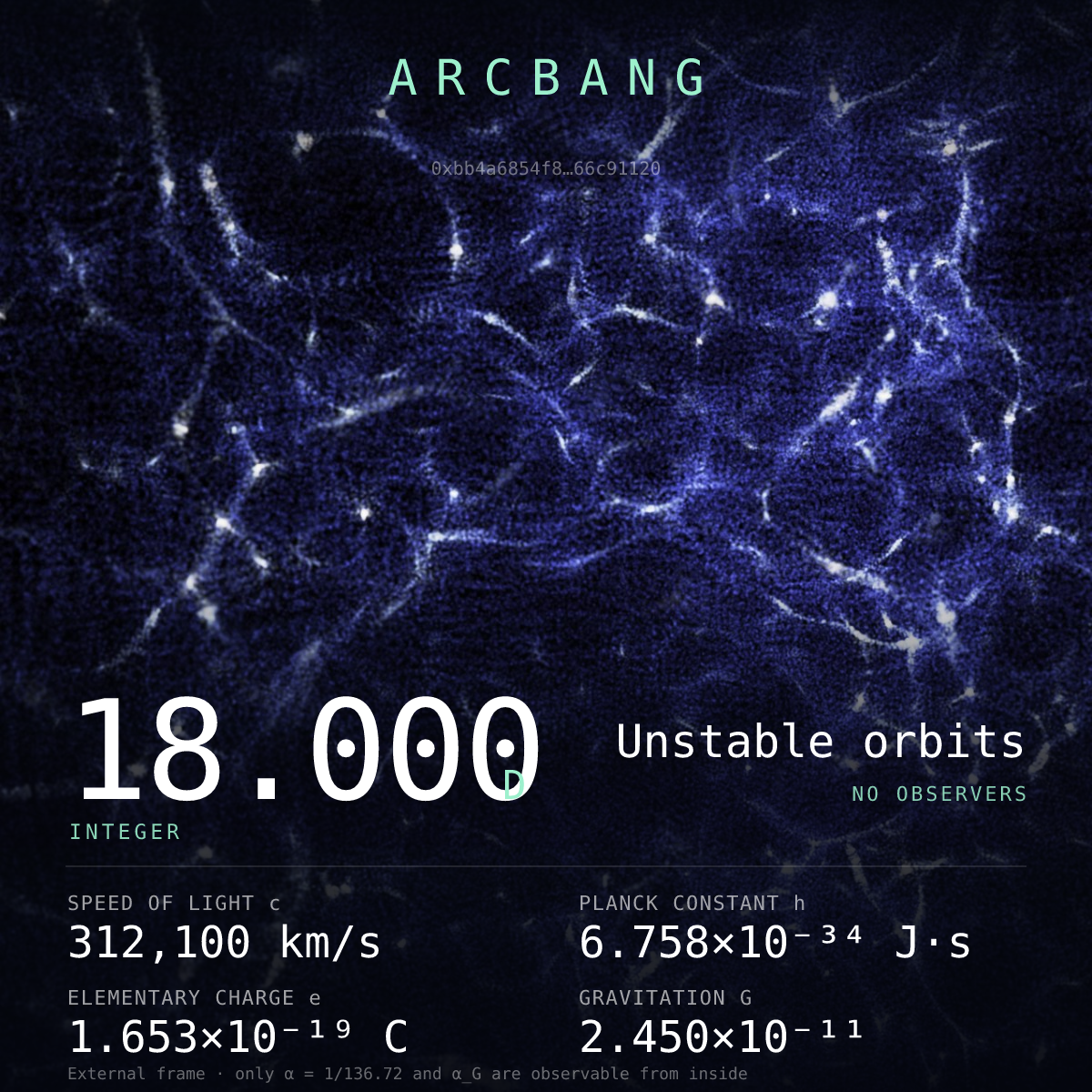 Universe from Arc block #22 — Unstable orbits