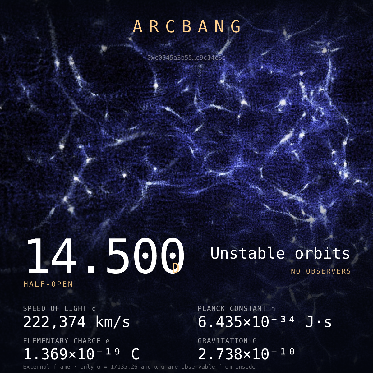 Universe from Arc block #130 — Unstable orbits