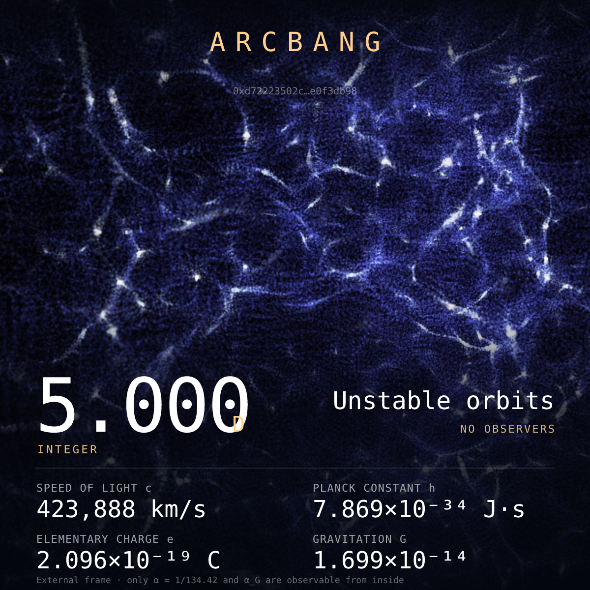 Universe from Arc block #25 — Unstable orbits