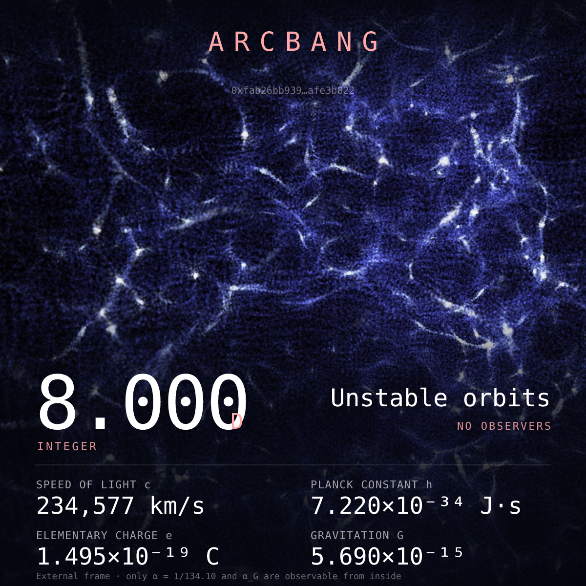 Universe from Arc block #31 — Unstable orbits